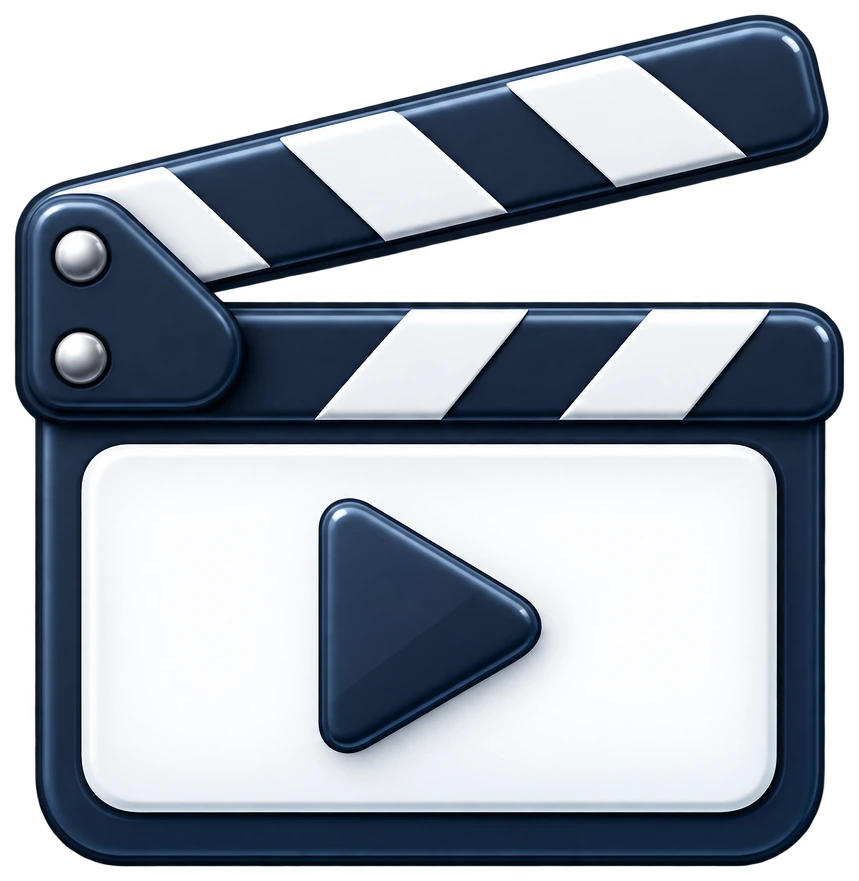 Clapperboard icon representing movies and series on demand